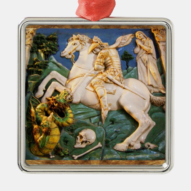 Saint George,Dragon and Princess Metal Ornament (Front)