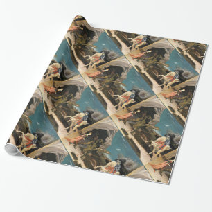 SAINT GEORGE, DRAGON AND PRINCESS WRAPPING PAPER