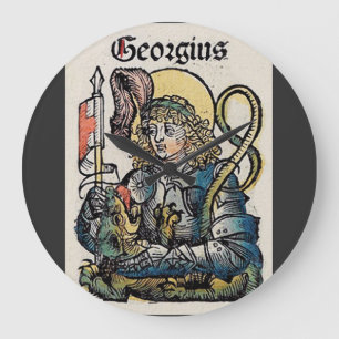 Saint George from the Nuremberg Chronicle Large Clock