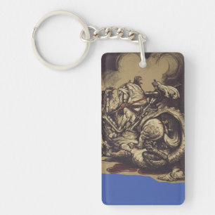Saint George Killing the Dragon Keychain