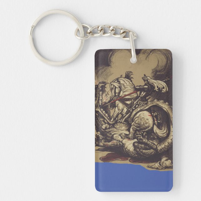 Saint George Killing the Dragon Keychain (Front)