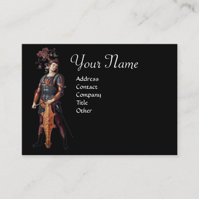 SAINT GEORGE Monogram, Black Business Card (Front)