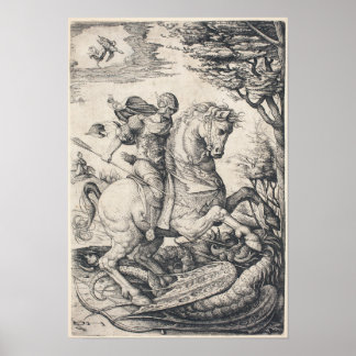 Saint George on Horseback Slaying the Dragon Poster