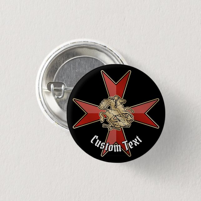 Saint George over Maltese Cross Button (Front & Back)