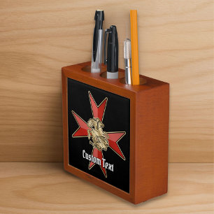 Saint George over Maltese Cross Desk Organizer