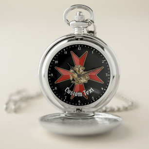 Saint George over Maltese Cross Pocket Watch