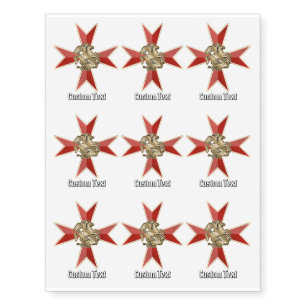 Saint George over Maltese Cross Temporary Tattoos