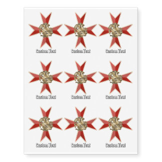 Saint George over Maltese Cross Temporary Tattoos