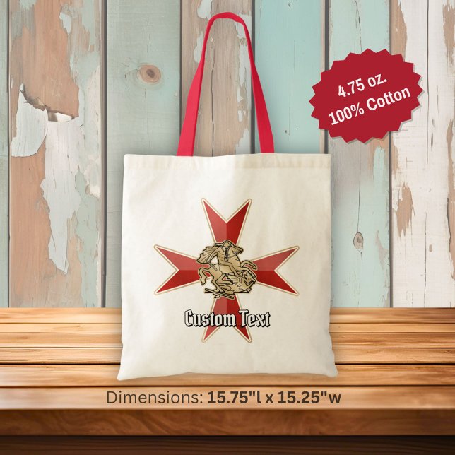 Saint George over Maltese Cross Tote Bag (Creator Uploaded)