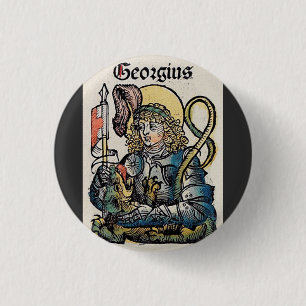 Saint George Patron of England Button