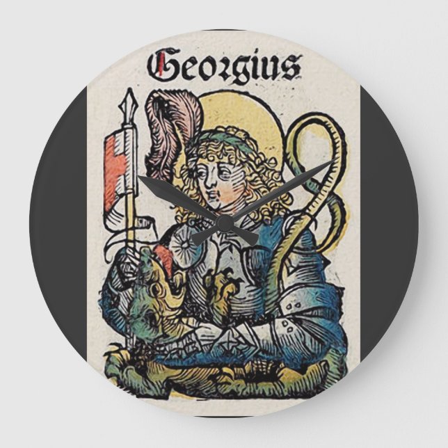 Saint George Patron of England Large Clock (Front)