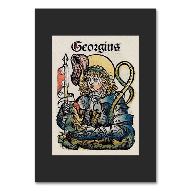 Saint George Patron of England Table Number (Front)