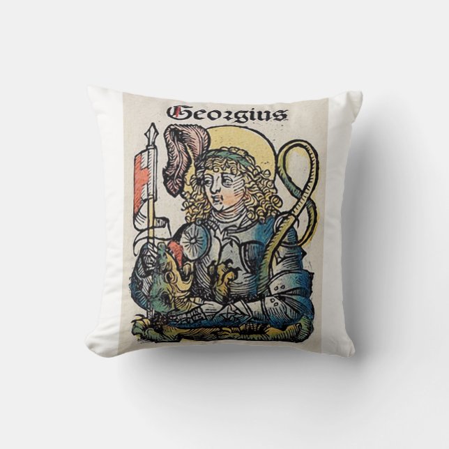 Saint George Patron of England Throw Pillow (Front)