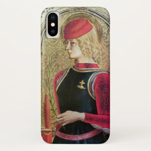 SAINT GEORGE PORTRAIT RedBlackGold Yellow iPhone X Case