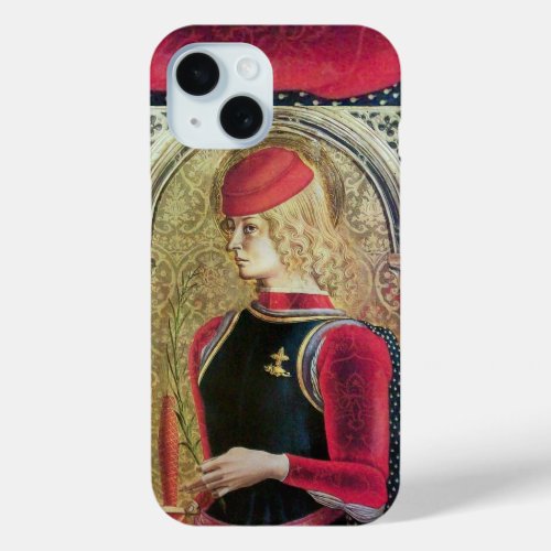 SAINT GEORGE PORTRAIT RedBlackGold Yellow iPhone 15 Case