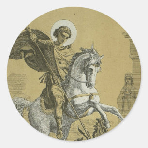 Saint George – Premium "Sunburst Gold" Art Classic Round Sticker