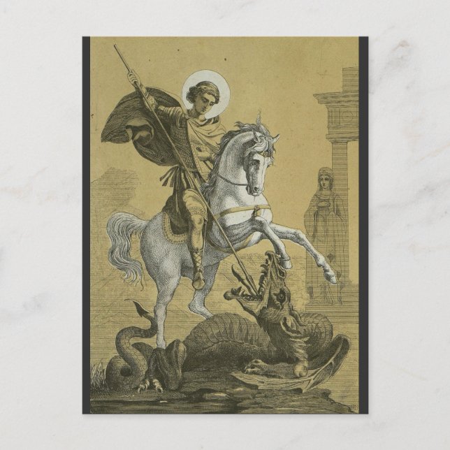 Saint George – Premium "Sunburst Gold" Art Postcard (Front)