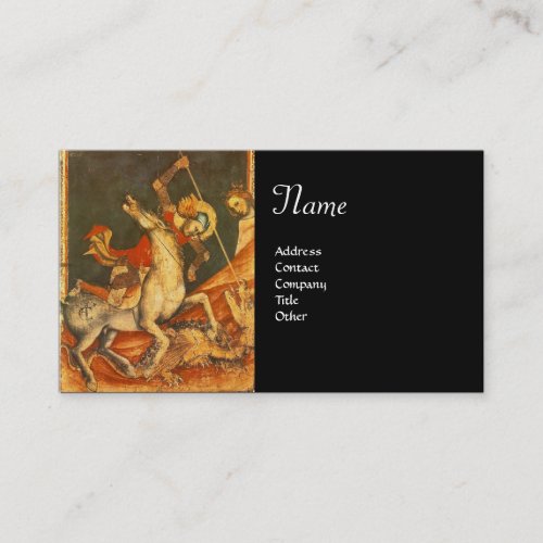 Saint George s Battle with the Dragon Monogram Business Card