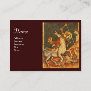 Saint George 's Battle with the Dragon Monogram Business Card