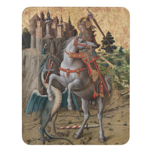 Saint George Slaying Dragon Carlo Crivelli Paintin Door Sign