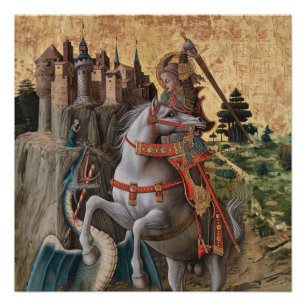 Saint George Slaying Dragon Carlo Crivelli Paintin Poster