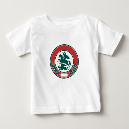 Saint George Slaying Dragon Circle Retro Baby T-Shirt