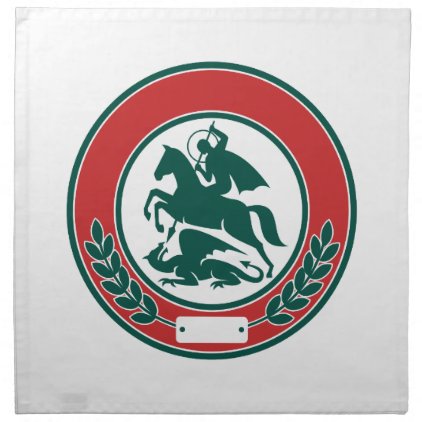 Saint George Slaying Dragon Circle Retro Napkin