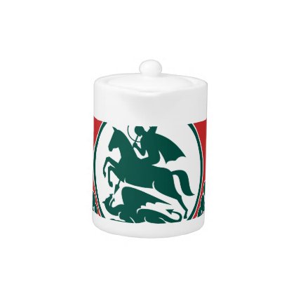 Saint George Slaying Dragon Circle Retro Teapot