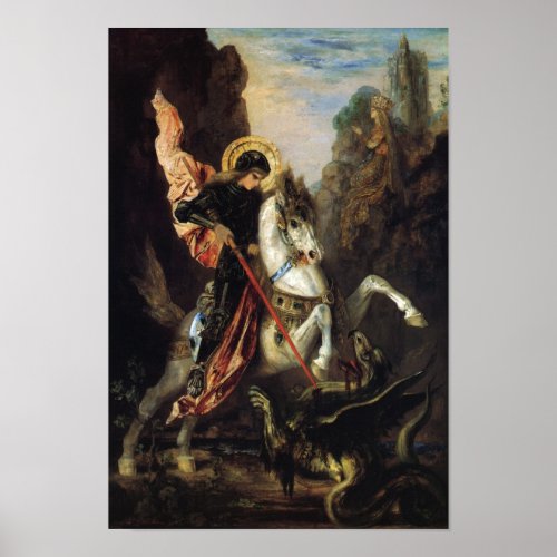 Saint George  the Dragon Gustave Moreau Fine Art Poster