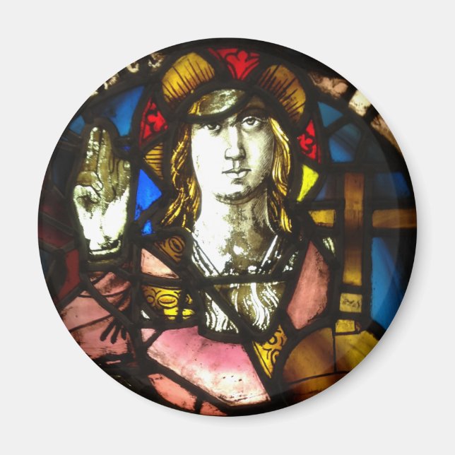 Saint George the Dragon Slayer in Stained Glass Magnet (Front)