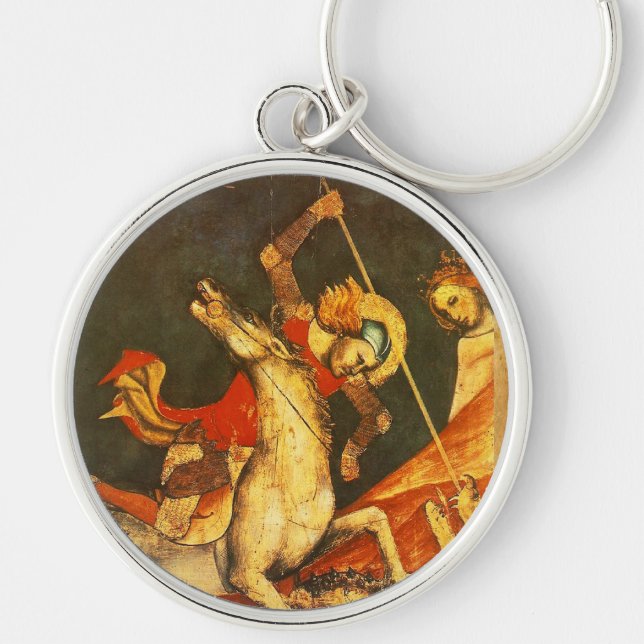 Saint George's Battle & Dragon Keychain (Front)