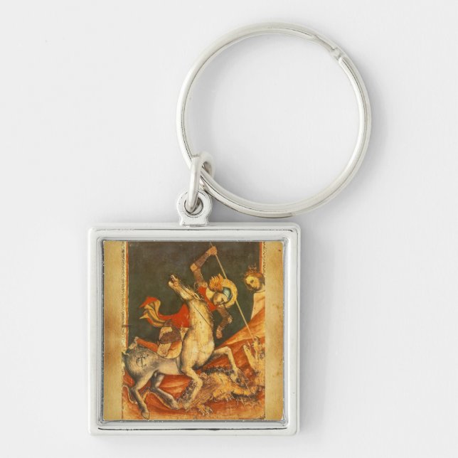 Saint George's Battle & Dragon Keychain (Front)