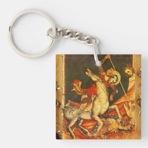 Saint Georges Battle with the Dragon Keychain