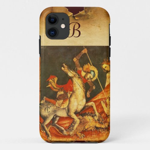Saint Georges Battle with the Dragon Monogram iPhone 11 Case