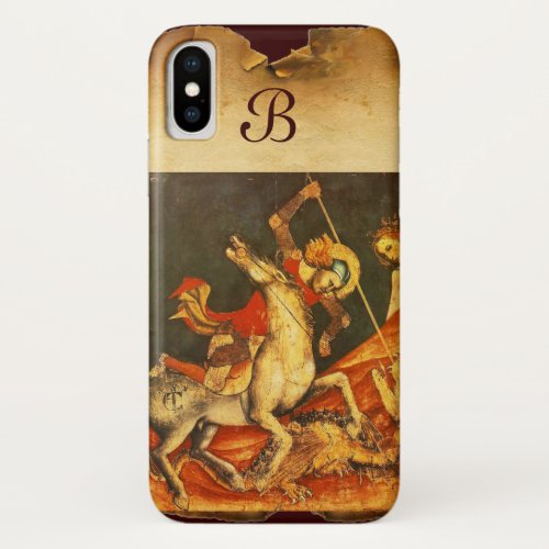 Saint Georges Battle with the Dragon Monogram iPhone XS Case
