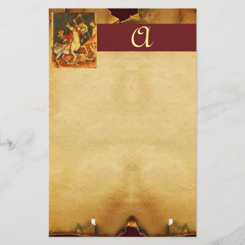 Saint Georges Battle with the Dragon Monogram Stationery
