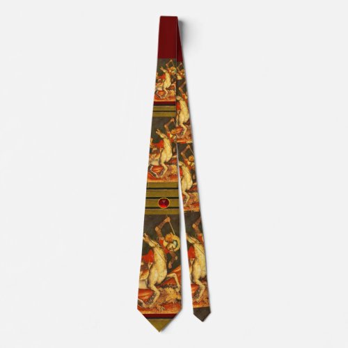 Saint Georges Battle with the Dragon Ruby Tie