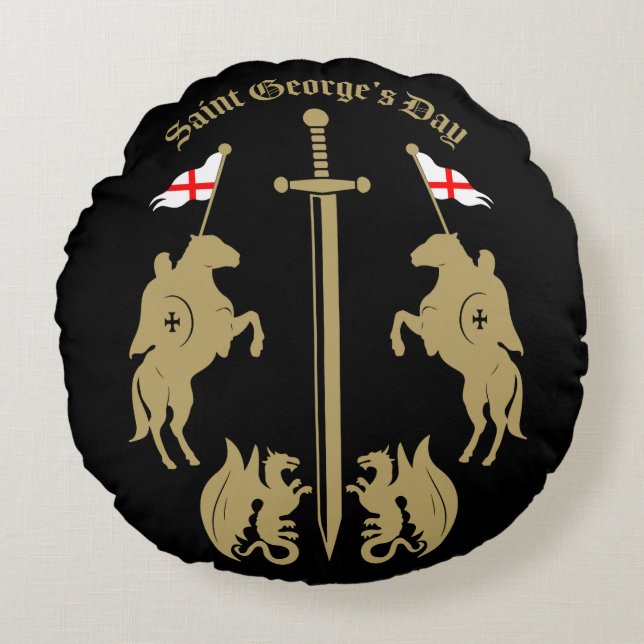 Saint George's Day Round Pillow (Front)