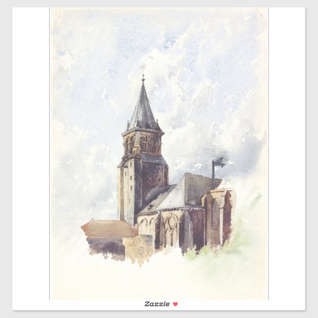 Saint Germain des Pres Church Paris Sticker (Sheet)