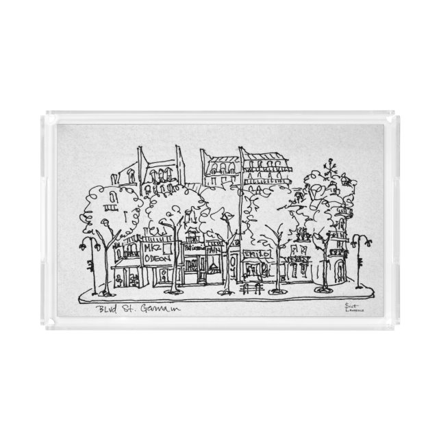 Saint-Germain-des-Pres | Paris, France Acrylic Tray (Front)