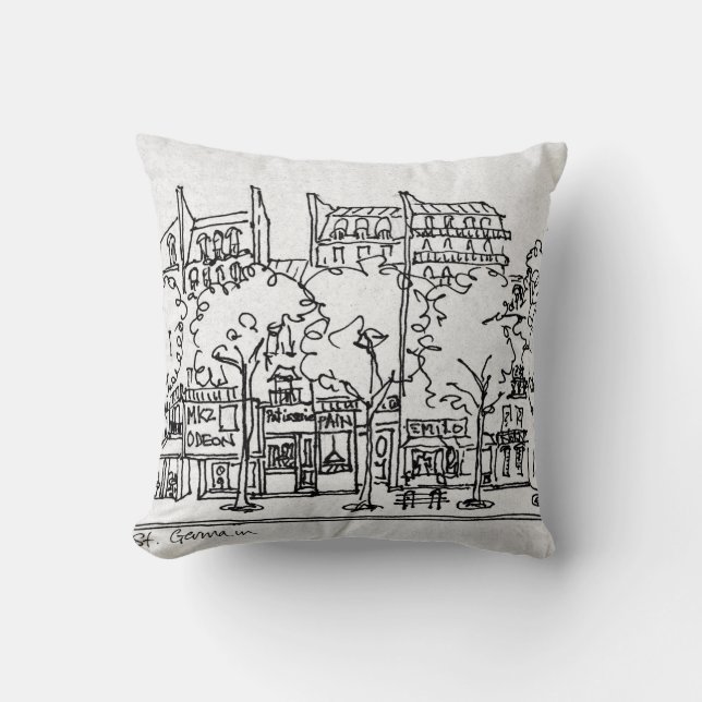 Saint-Germain-des-Pres | Paris, France Throw Pillow (Front)
