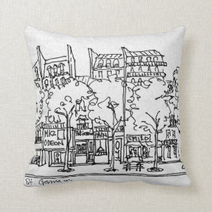 Saint-Germain-des-Pres   Paris, France Throw Pillow