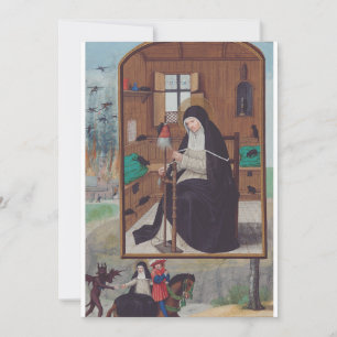 Saint Gertrude of Helfta by Simon Bening Holiday Card