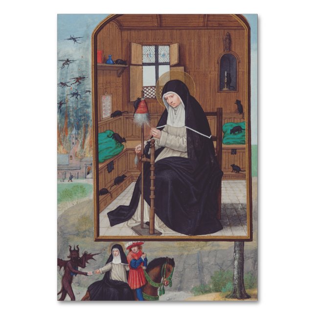 Saint Gertrude of Helfta by Simon Bening Table Number (Front)
