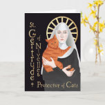 Saint Gertrude Of Nivelles, Protector Of Cats Card at Zazzle