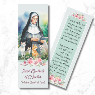 Saint Gertrude Personalized Prayer for Cats Bookmarks