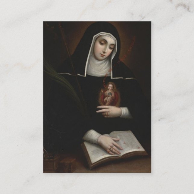 Saint Gertrude Prayer for Souls in Purgatory Enclosure Card (Front)