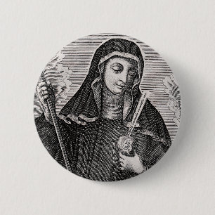 Saint Gertrude the Great German Benedictine mystic Button
