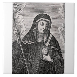 Saint Gertrude the Great German Benedictine mystic Ceramic Tile