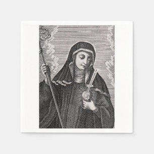 Saint Gertrude the Great German Benedictine mystic Napkins
